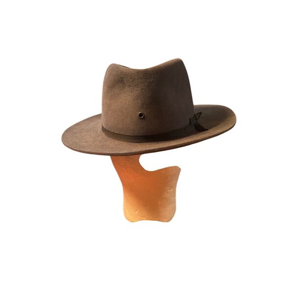 Vintage Stetson Western Hat Cowboy 3X Beaver size 7 1/4 Long Oval Brown - Picture 3 of 7